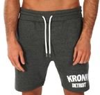 View the KRONK Detroit Applique Jog Shorts, Charcoal Melange/White online at Fight Outlet