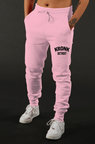 View the Kronk Detroit Joggers Regular Fit - Pink with Black Applique logo online at Fight Outlet