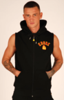 View the KRONK Gloves Applique Full Zip Sleeveless Hoodie, Black/Red/Yellow online at Fight Outlet