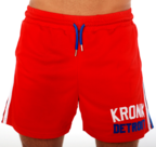 View the KRONK Iconic Detroit Applique Lined Shorts Red/White/Blue online at Fight Outlet