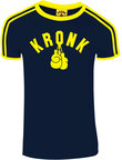 View the KRONK One Colour Gloves Applique Slim fit T Shirt, Navy/Yellow online at Fight Outlet
