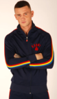 View the KRONK One Colour Gloves Full Zip Stripe Sleeve Track Top - Navy online at Fight Outlet