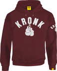View the KRONK One Colour Gloves Towelling Applique Hoodie Regular Fit, Maroon/White online at Fight Outlet