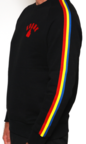 View the KRONK Striped Sleeve Sweatshirt Regular Fit - Black online at Fight Outlet
