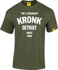 View the The Legendary Kronk Detroit T shirt Military Green/White online at Fight Outlet