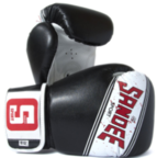 Sandee Sport Velcro Black/White/Red Synthetic Leather Boxing Glove