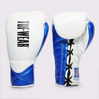 Tuf Wear Falcon Contest BBBofC Approved Boxing Glove - White/Metallic Blue