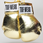 TUF WEAR LEATHER AUTOGRAPH BOXING GLOVES - GOLD