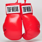 TUF WEAR LEATHER AUTOGRAPH BOXING GLOVES - RED