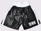 View the Tuf Wear Satin Boxing Shorts - Black/White online at Fight Outlet