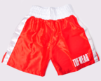 View the Tuf Wear Satin Boxing Shorts - Red/White online at Fight Outlet