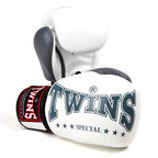 Twins BGVL3-2TA Limited Edition 2-Tone Boxing Gloves, White/Grey