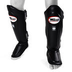View the Twins SGL-10 Double Padded Leather Shin Pads, Black online at Fight Outlet
