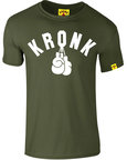 View the Kronk ONE COLOUR GLOVES SLIM FIT TEE SHIRT OLIVE/WHITE online at Fight Outlet