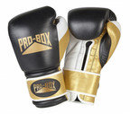 View the Pro Box Black Gold Leather 'PRO-SPAR' Boxing Gloves online at Fight Outlet