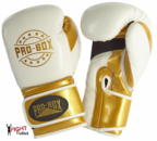 View the Pro Box NEW 'CHAMP SPAR' Boxing Gloves White/Gold online at Fight Outlet